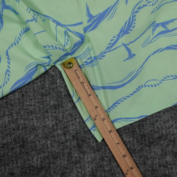 Vineyard Vines Chappy Swim Trunks Mens Medium Green Blue Print Mesh Lined - Picture 7 of 10